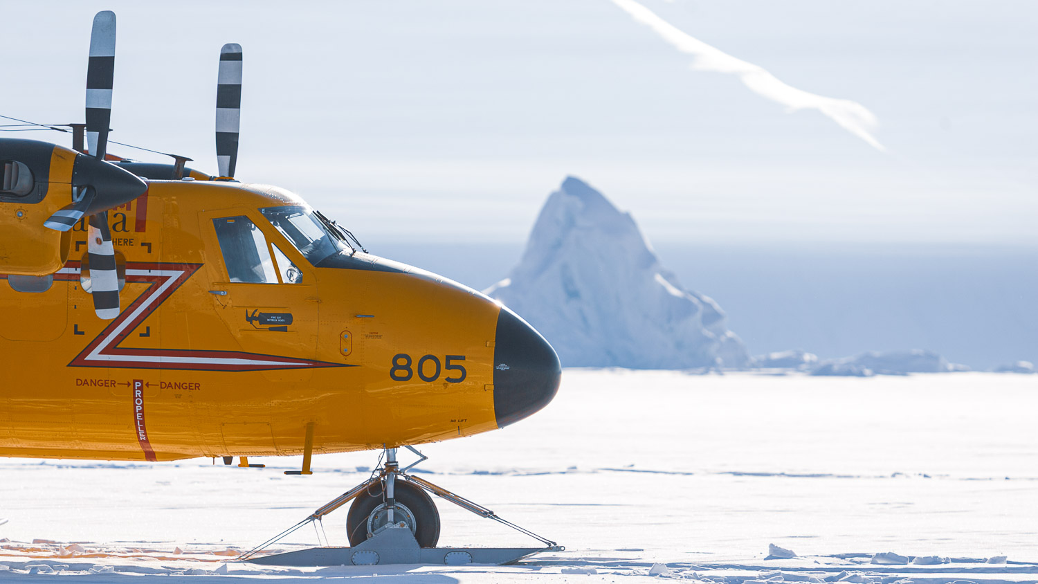 RCAF CC-138 ski-plane parked on sea ice,Ellesmere Island, High Arctic, Canada, Op NUNALIVUT 2008.