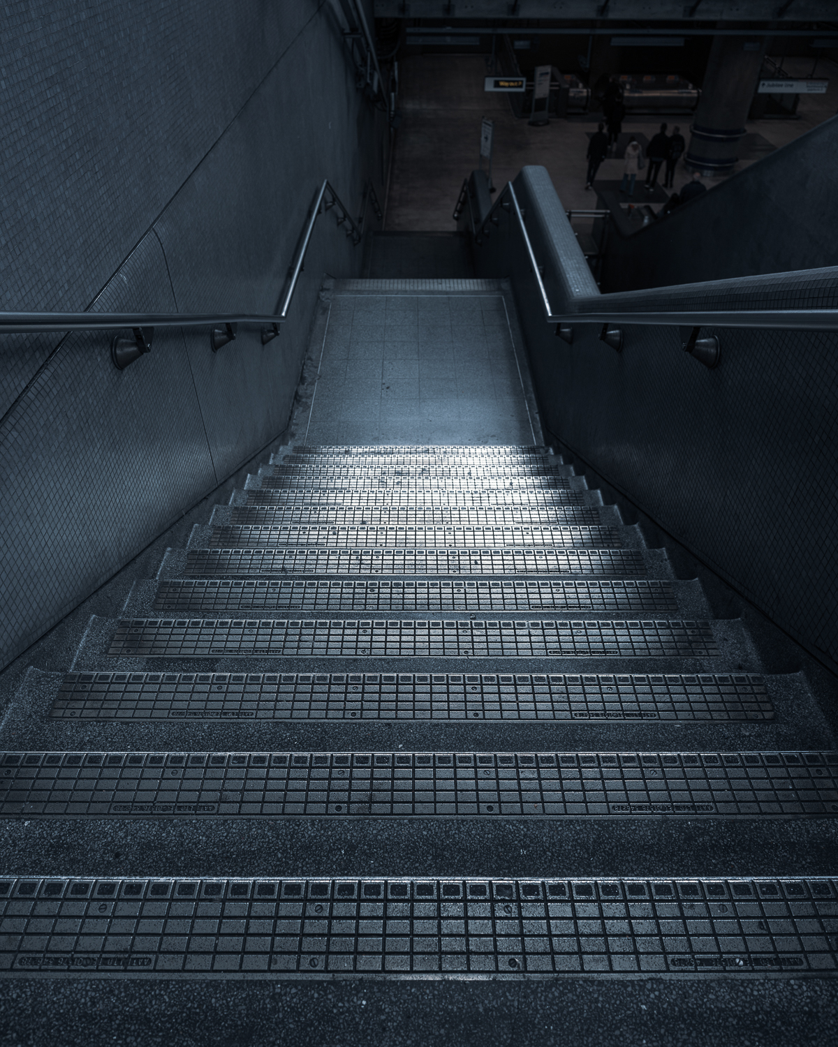 View from top of Canada Water Station staircase.