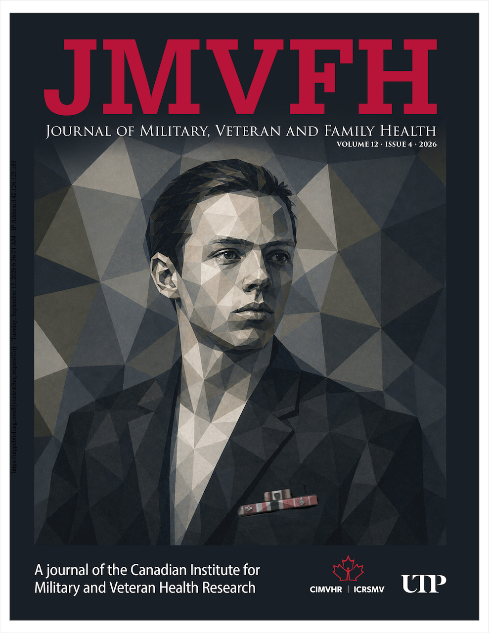Cover of the Journal of Military, Veteran and Family Health, Volume 12, Issue 4 (2026), featuring a photo-illustration by Scott Murphy.