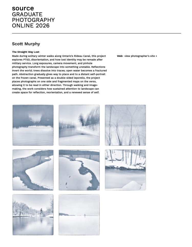 Screenshot of Scott Murphy’s The Straight Way Lost published in Source Graduate Photography Online 2026.